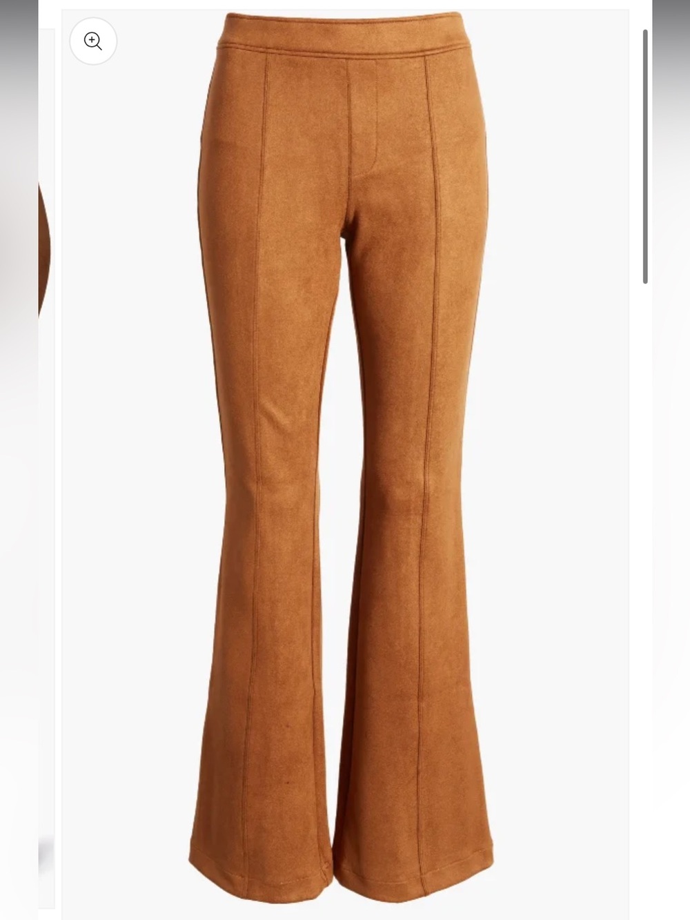 SPANX faux suede Flare Pants size XL Rich caramel boho office minimalist western